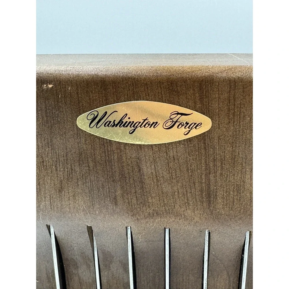 Washington Forge Vintage Stainless Steel 6 Piece Knife Set W/ Wooden Block Hang